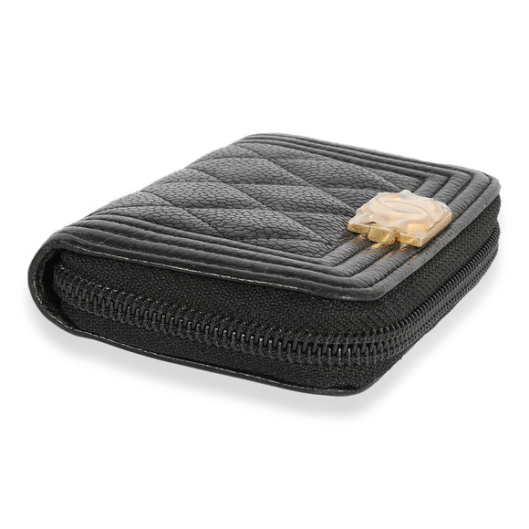 Chanel Black Quilted Caviar Zip-Around Boy Coin Purse - Picture 7 of 7